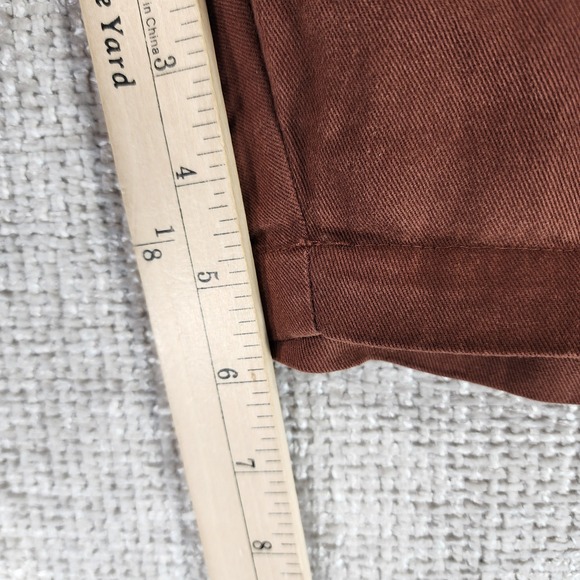 Big Bud Press Trousers Shorts Work 100% Cotton Womens L Burgundy Pleated - Picture 6 of 13